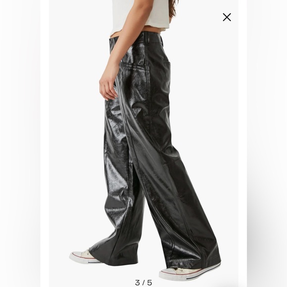 Free People Star Crossed Lovers Patent Leather Straight Leg Pants - Picture 4 of 11